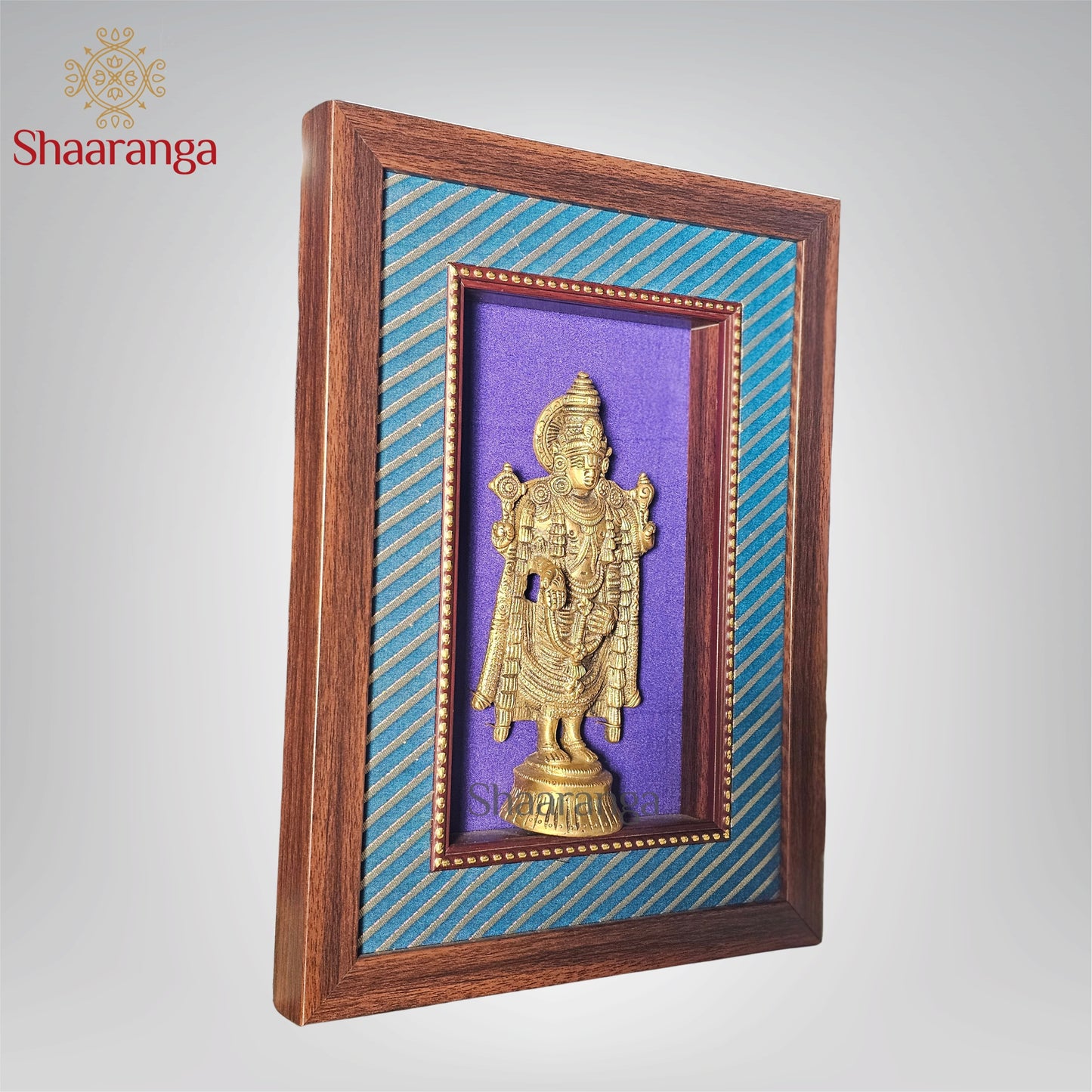 12.8 Inches Framed Brass Balaji Standing
