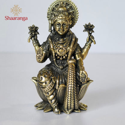 4 Inches Brass Lakshmi On Lotus