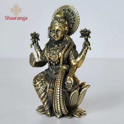 4 Inches Brass Lakshmi On Lotus
