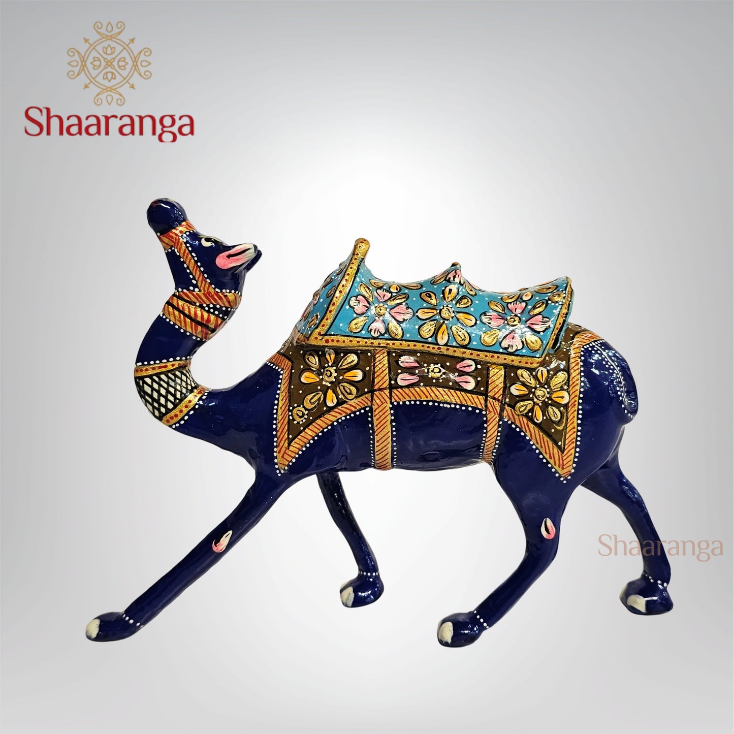 6 Inches Metal Enamel Painted Kathidar Camel