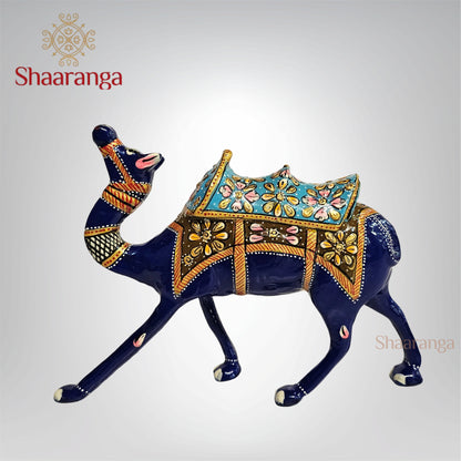 6 Inches Metal Enamel Painted Kathidar Camel