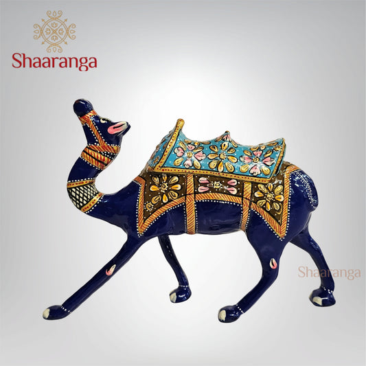 6 Inches Metal Enamel Painted Kathidar Camel