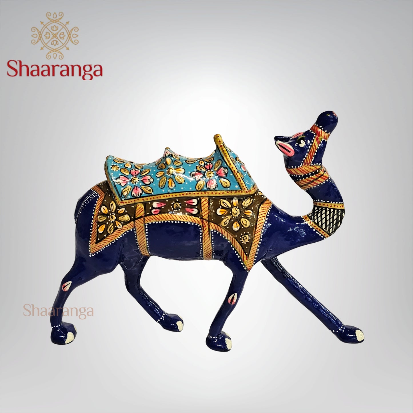 6 Inches Metal Enamel Painted Kathidar Camel
