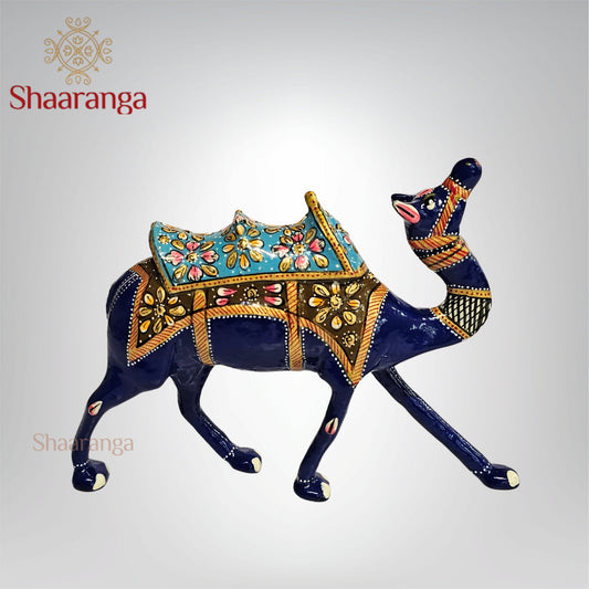 6 Inches Metal Enamel Painted Kathidar Camel