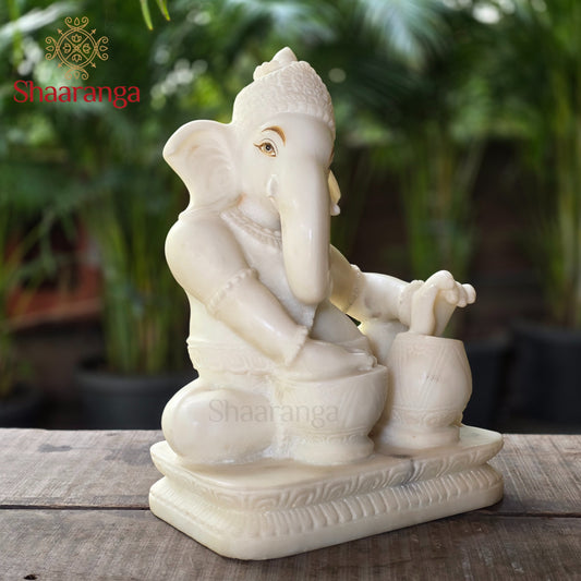 16 Inches Marble Musical Ganesha Idol