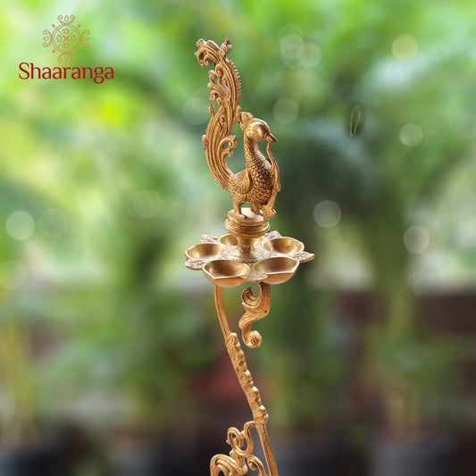 38 Inches Brass Annam Diya Lamp