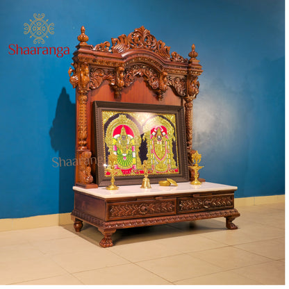 53 Inches Teak wood Open Mandir