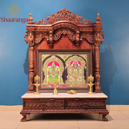 53 Inches Teak wood Open Mandir