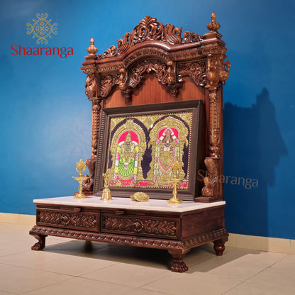 53 Inches Teak wood Open Mandir