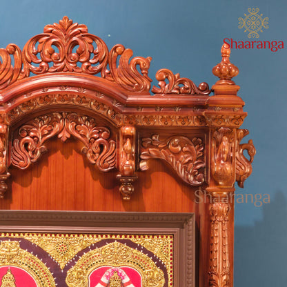 53 Inches Teak wood Open Mandir