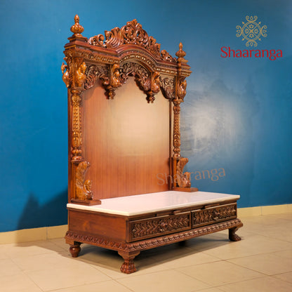53 Inches Teak wood Open Mandir