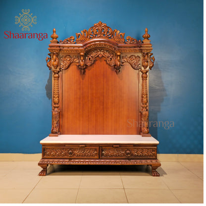 53 Inches Teak wood Open Mandir