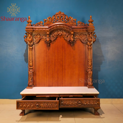 53 Inches Teak wood Open Mandir
