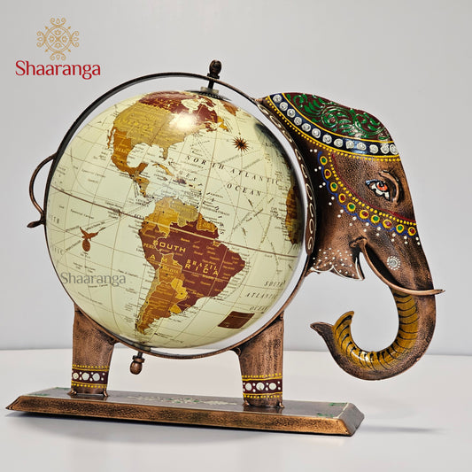12 Inches Iron Elephant Globe