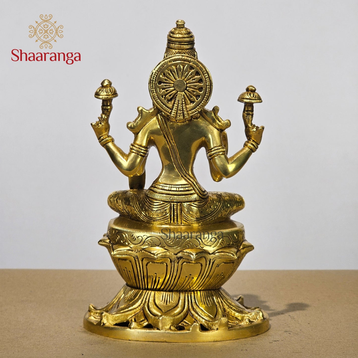 9 Inches Brass Lakshmi On Lotus