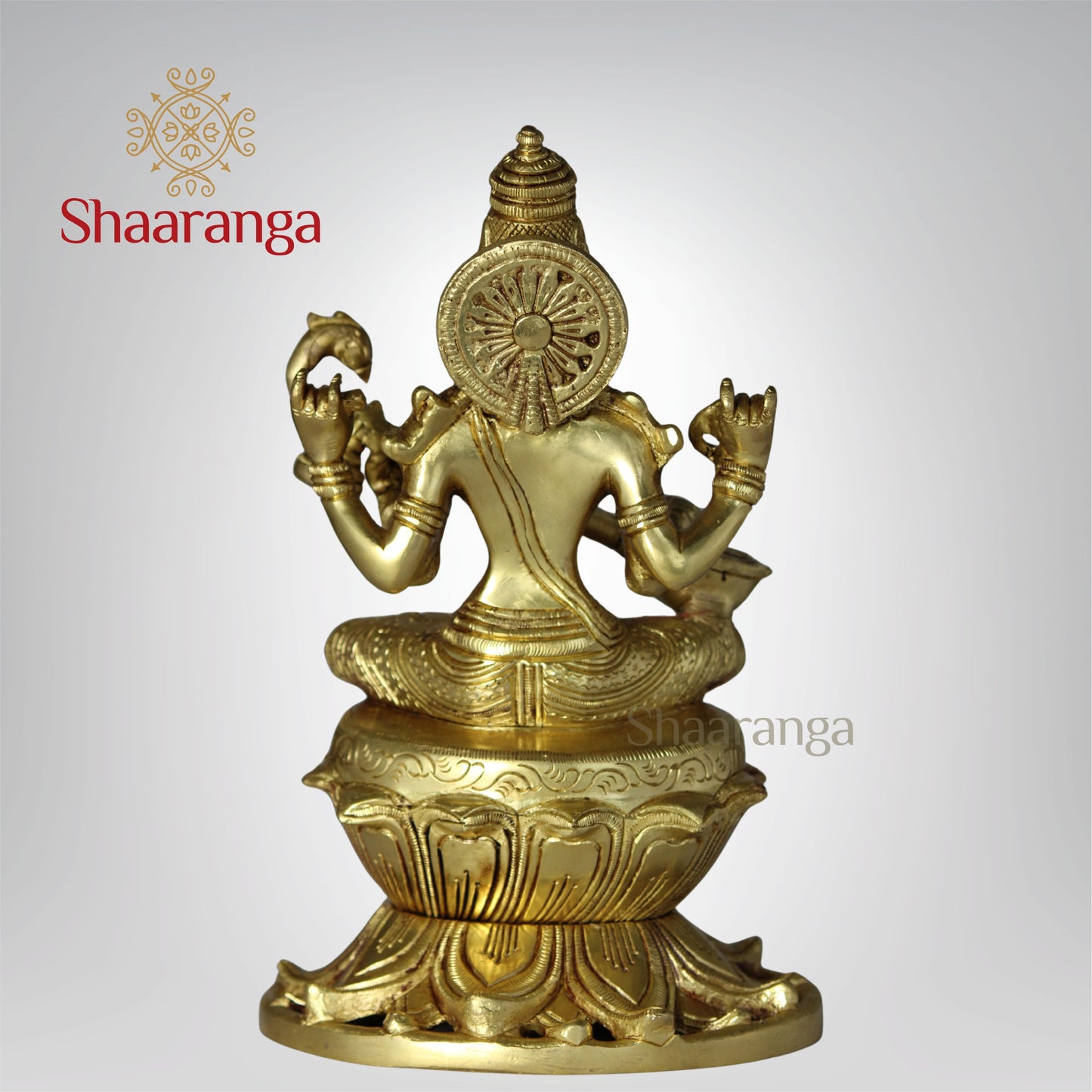 9 Inches Brass Saraswathi devi Idol  Sitting on Lotus Base