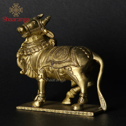 4 Inches Brass Nandi Standing