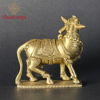 4 Inches Brass Nandi Standing
