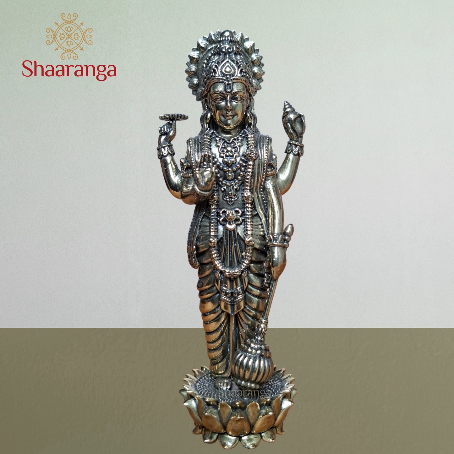 6.5 Inches Brass Vishnu Standing Idol