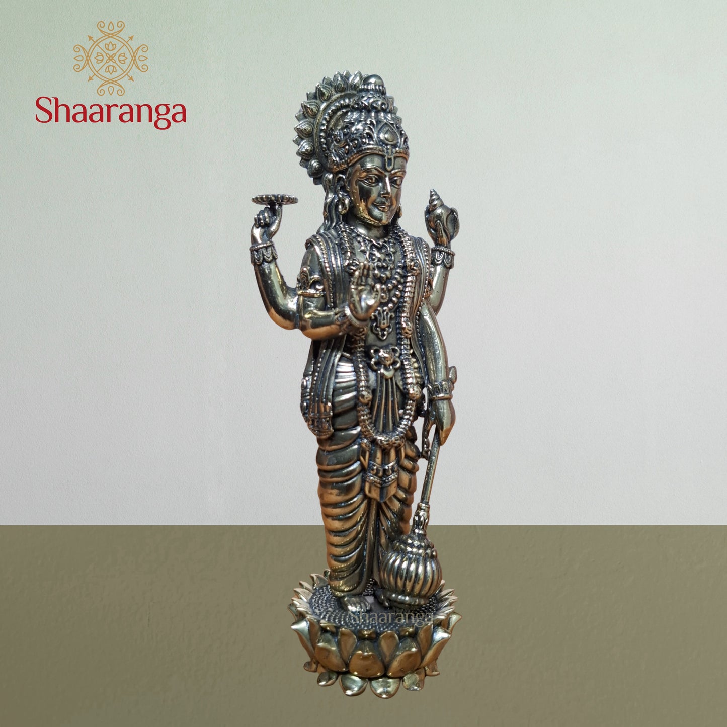 6.5 Inches Brass Vishnu Standing Idol