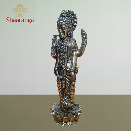 6.5 Inches Brass Vishnu Standing Idol
