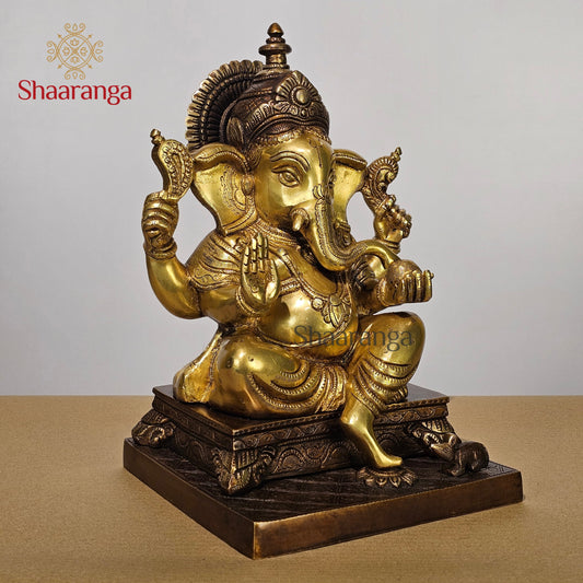 11 Inches Brass Pooja Ganesha