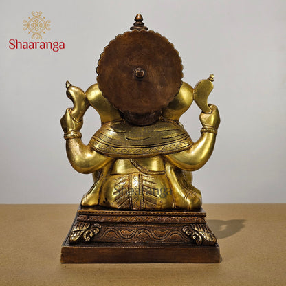 11 Inches Brass Pooja Ganesha