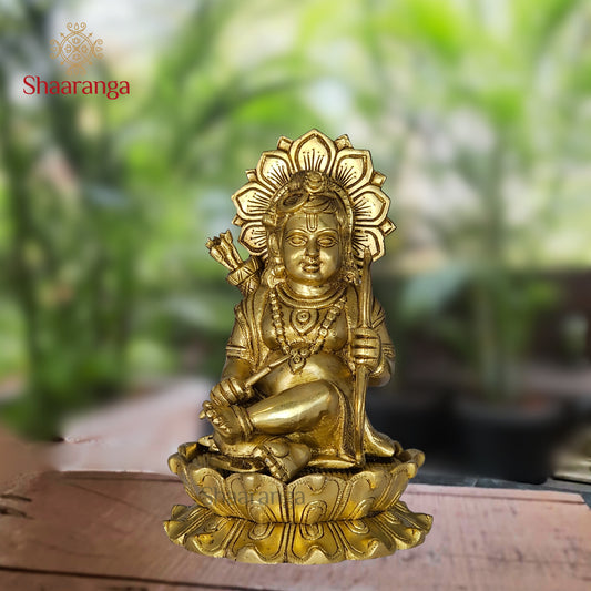 9.5 Inches Brass  Rama sitting on Lotus