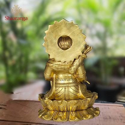 9.5 Inches Brass  Rama sitting on Lotus