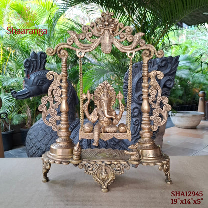 19 Inches Brass Ganesha Swing