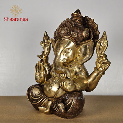 15.5 Inches Brass Ganesha