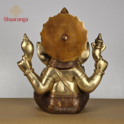 15.5 Inches Brass Ganesha