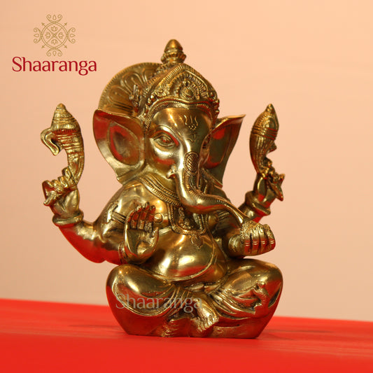 8.5 Inches Brass Appu Ganesha