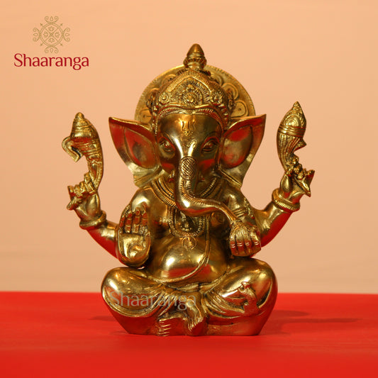 8.5 Inches Brass Appu Ganesha
