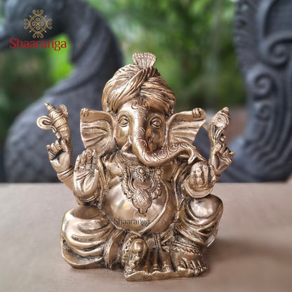7.5 Inches Brass Pagadi Ganesha