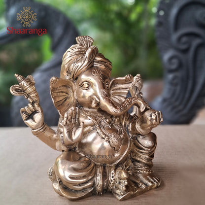 7.5 Inches Brass Pagadi Ganesha