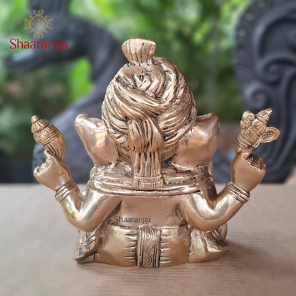 7.5 Inches Brass Pagadi Ganesha