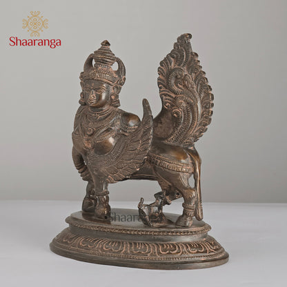 7 Inches Brass Kamadenu - Divine Wish-Fulfilling Cow Idol