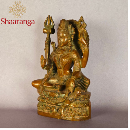 10 Inches Brass Shiva Sitting Idol