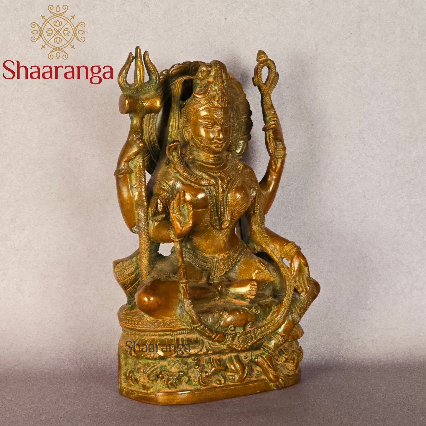 10 Inches Brass Shiva Sitting Idol