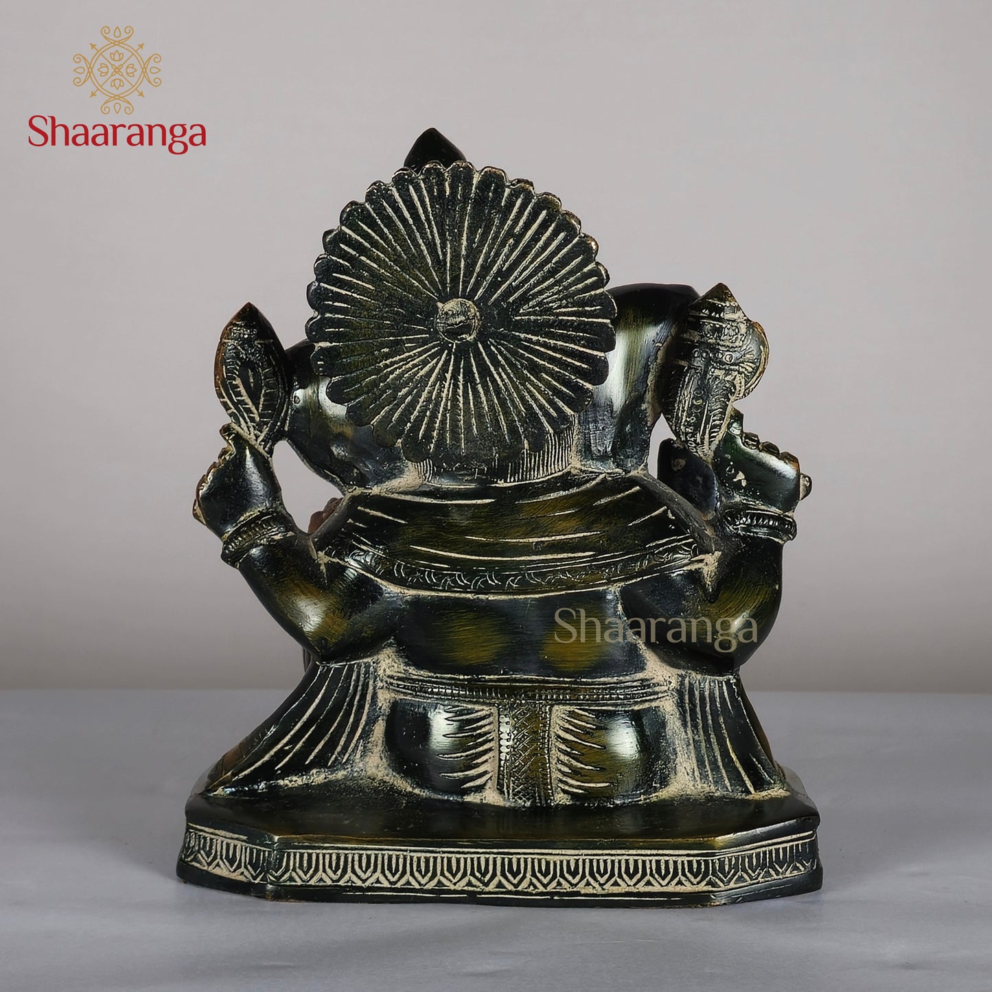8 Inches Brass Ganesha Statue - Premium Handcrafted Murti