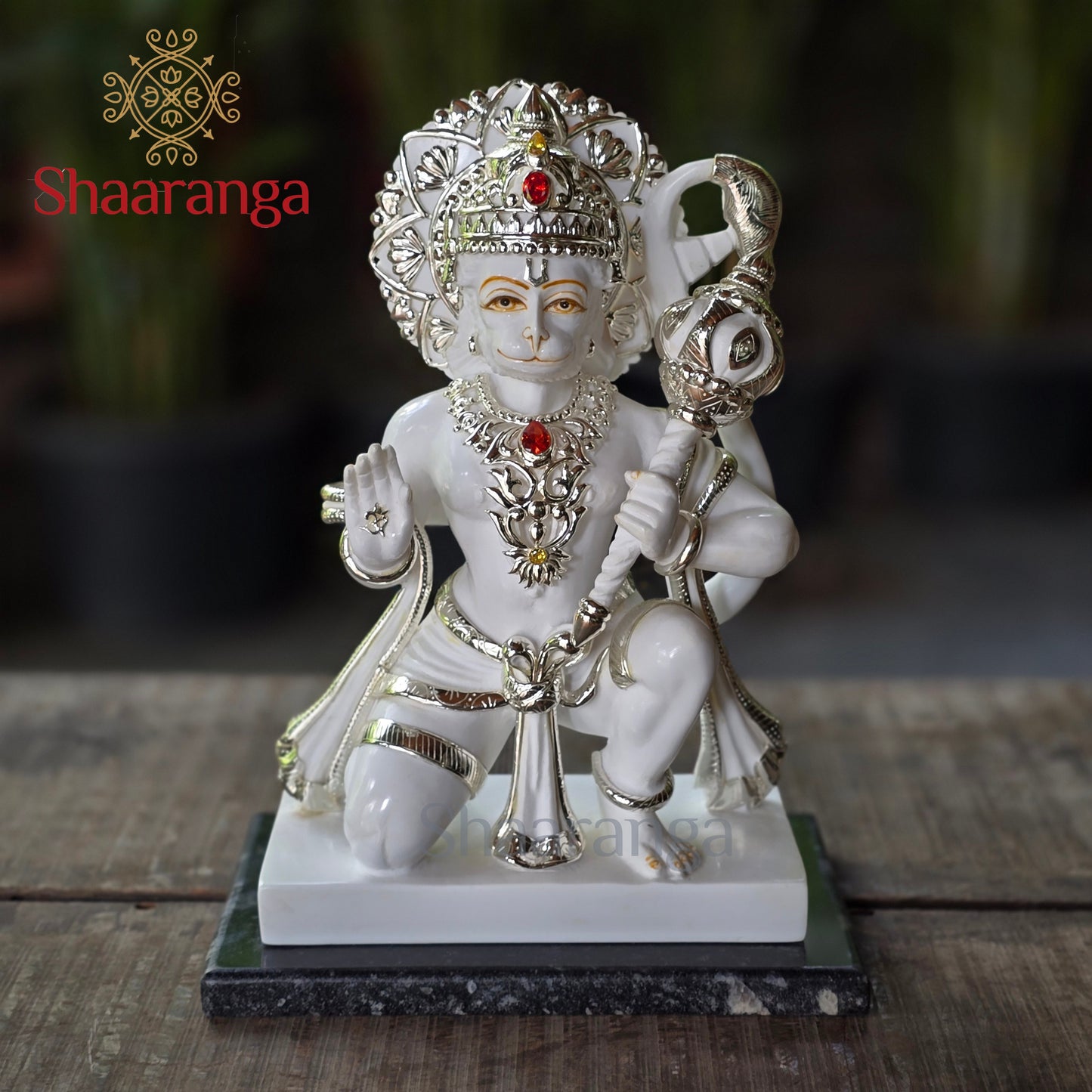 13 Inches Culture Marble Abhaya Hasta Hanuman