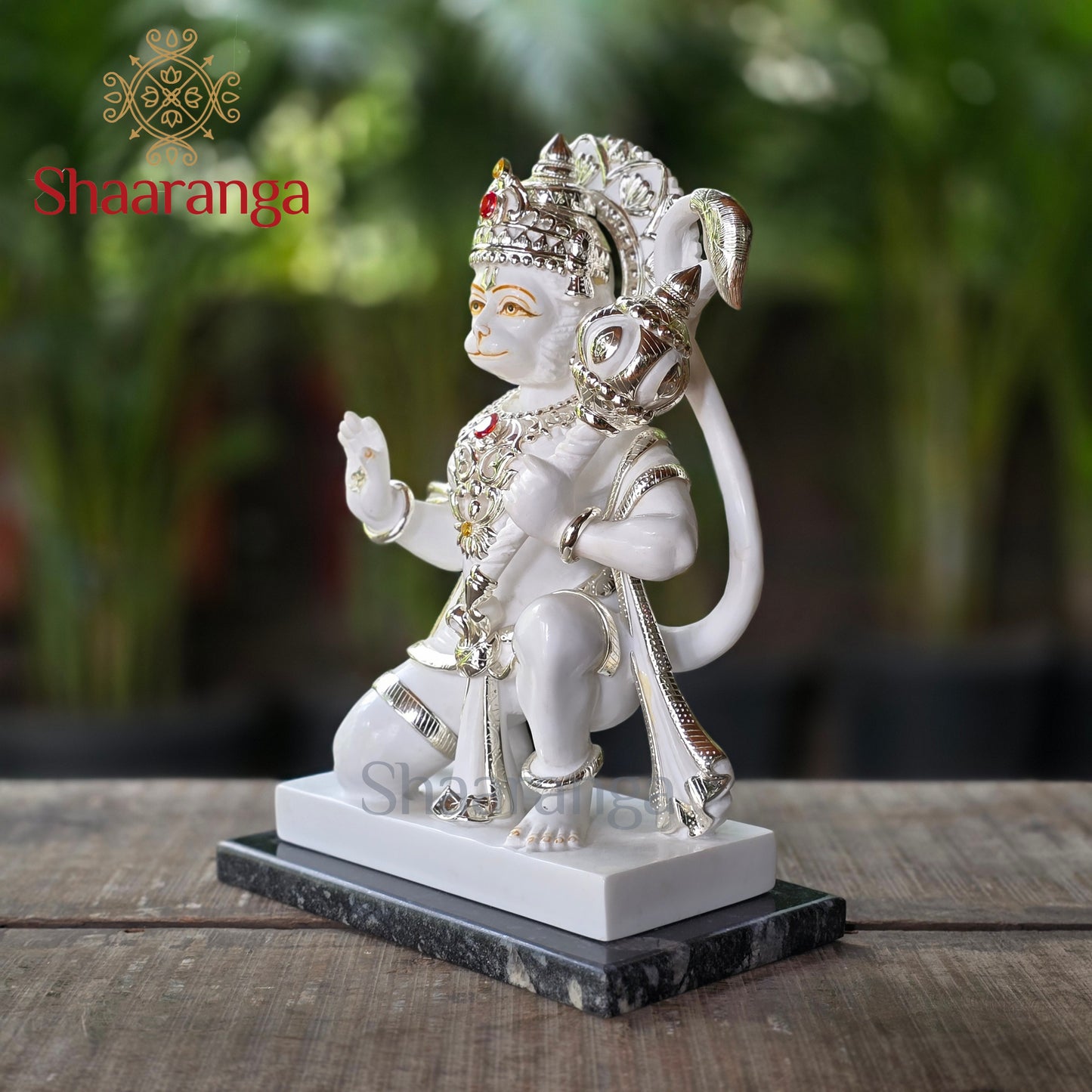 13 Inches Culture Marble Abhaya Hasta Hanuman