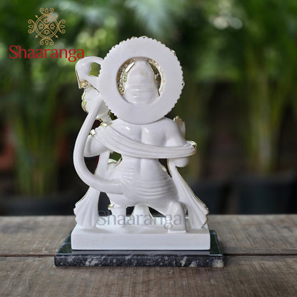 13 Inches Culture Marble Abhaya Hasta Hanuman