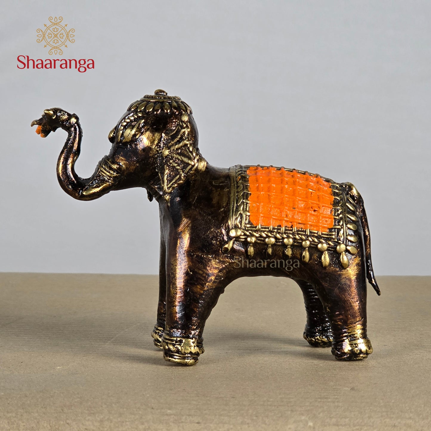 4.5 Inches Brass Bastar Art Elephant Flower