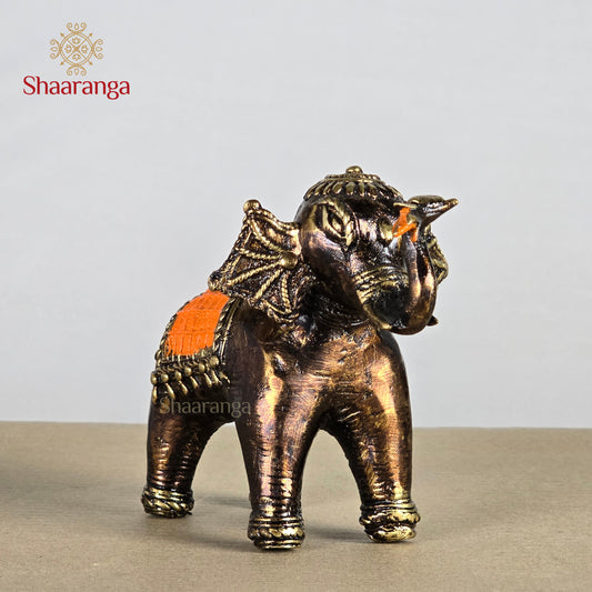 4.5 Inches Brass Bastar Art Elephant Flower