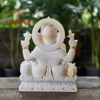19 Inches Marble Chaturbhuja Ganesha.