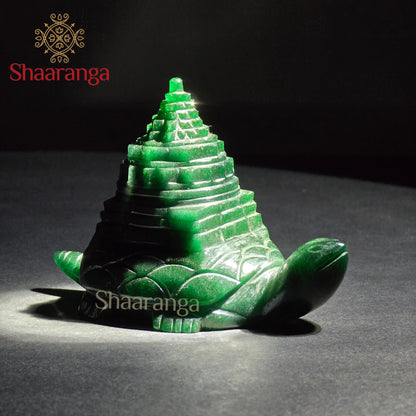 4 Inches Semi Precious Stone Shree Yantram With Tortoise
