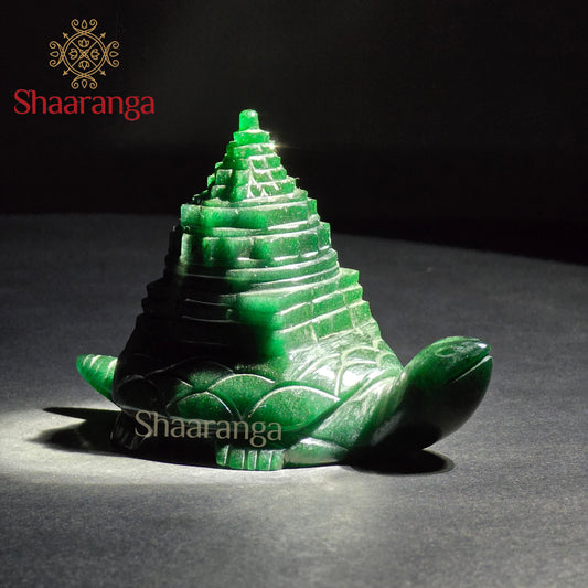 4 Inches Semi Precious Stone Shree Yantram With Tortoise