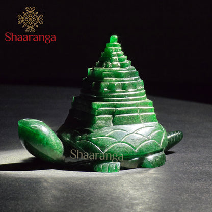 4 Inches Semi Precious Stone Shree Yantram With Tortoise